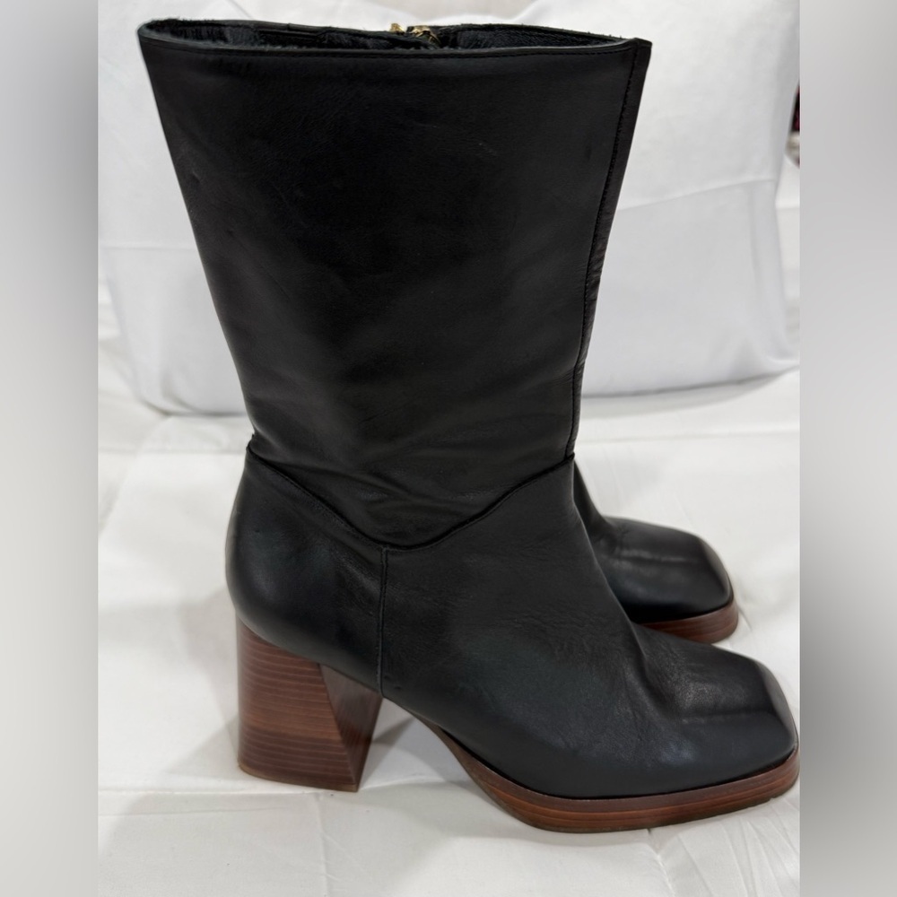 FENERS Elegant Black Heeled Boots for Women